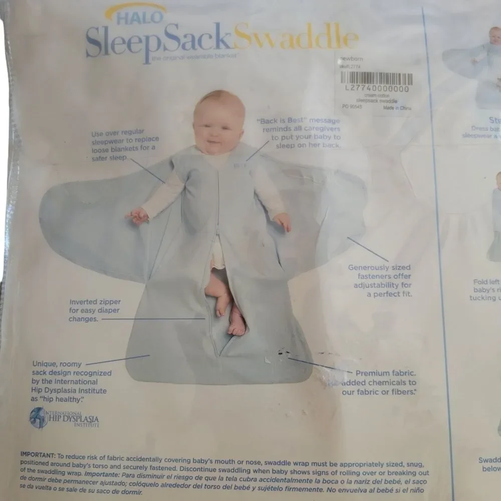 Halo SleepSack Swaddle - Cream and Purple